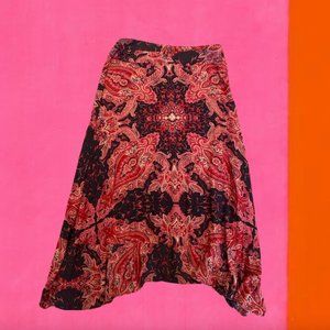 Free People Pink Paisley Midi Skirt